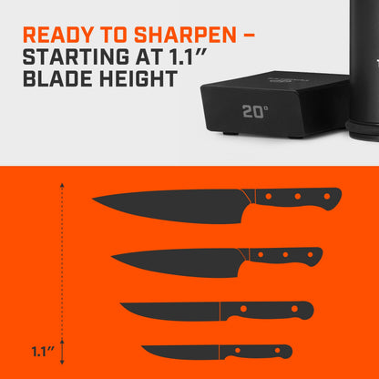 TUMBLER Pro Rolling Knife Sharpener™ - Knife Sharpening Made Easy - Ultimate Gift for Father's Day - Kit with Removable Disc System - 4-Layer Diamond Sharpening Disc & EdgeBoost Ceramic Disc (Black)