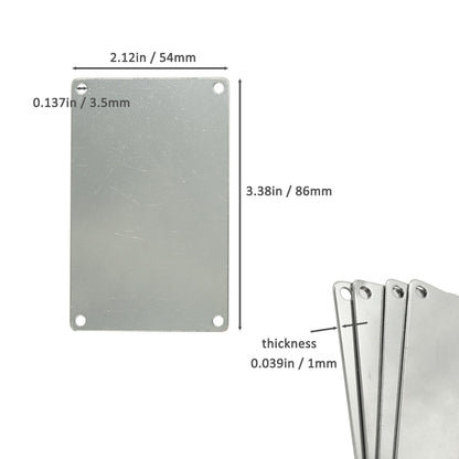 StayMax Metal Engraving Blank Stamping Blanks Stainless Steel Blank with 4 Holes 3.3 * 2.1 Inch (10 Pack)