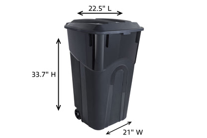 United Solutions 32 Gallon 2 Pack Outdoor Trash Can Bundle with NINESTARS 13 Gallon Motion Sensor Trash Can