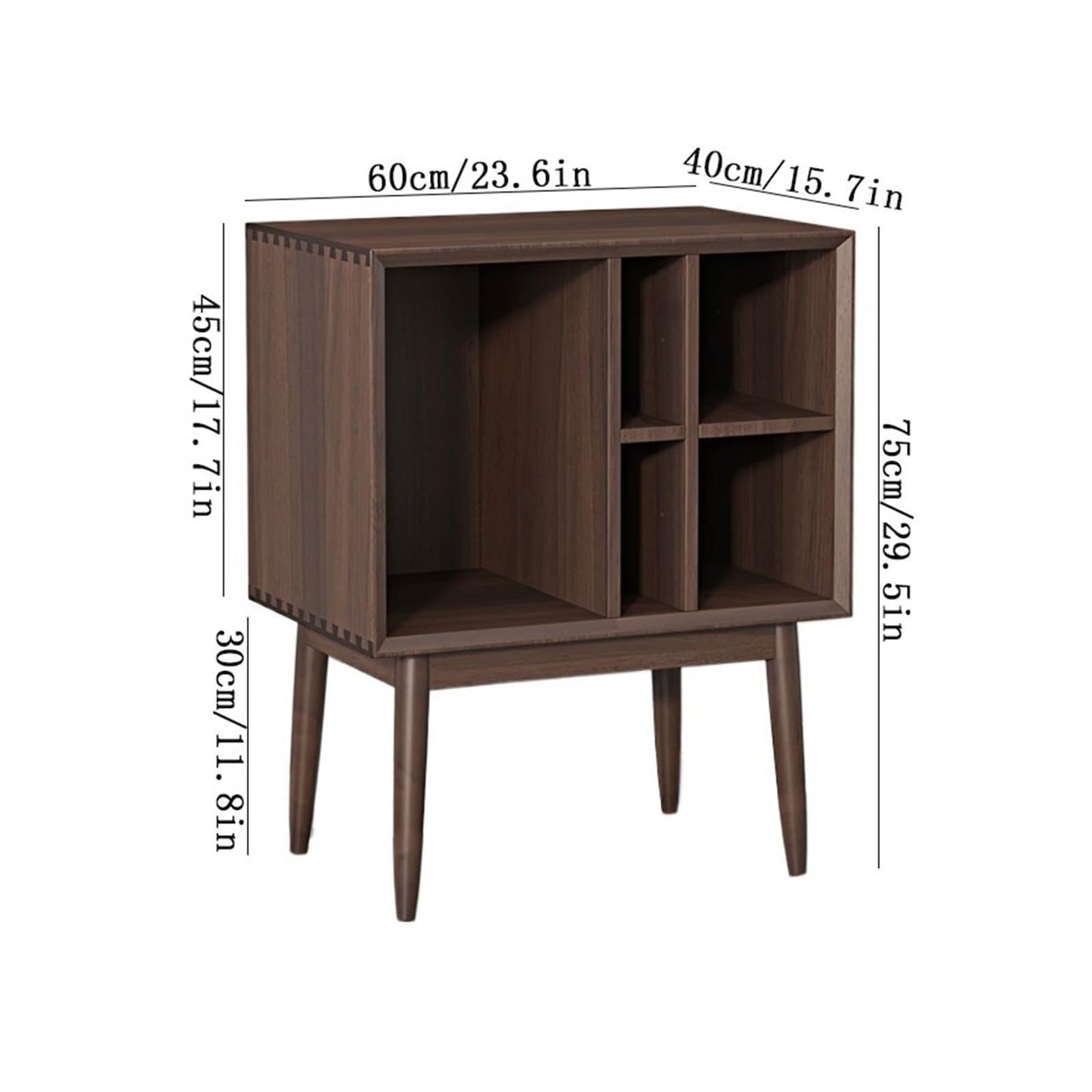 uP9sF2mD DVD Shelf Organizer Retro Vinyl Record Cabinet Magazine Storage Bookcase Wooden Sofa Sideboard CD Storage Rack