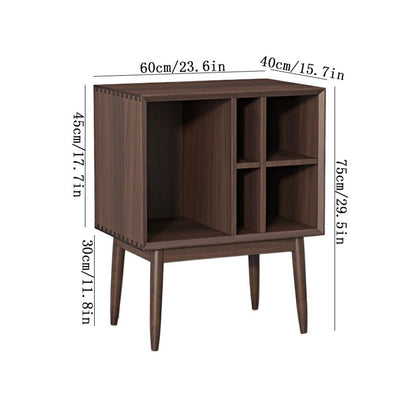 uP9sF2mD DVD Shelf Organizer Retro Vinyl Record Cabinet Magazine Storage Bookcase Wooden Sofa Sideboard CD Storage Rack