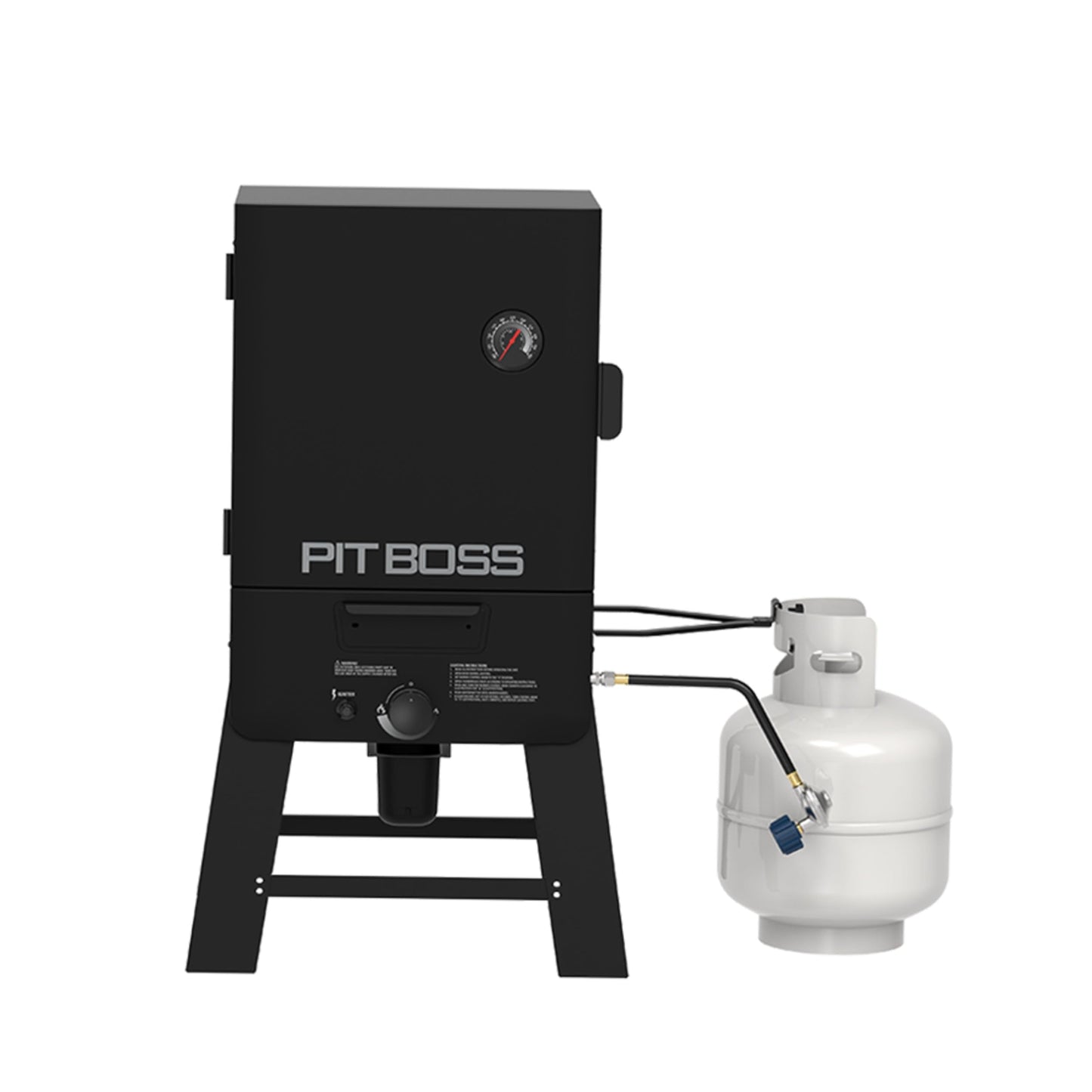 Pit Boss 30‑Inch Gas Vertical Smoker – 983 Sq. In. Cooking Surface, 12,500 BTU Dual‑Burner System, 100–300°F Temperature Range with Adjustable Racks & Wood Smoke Tray