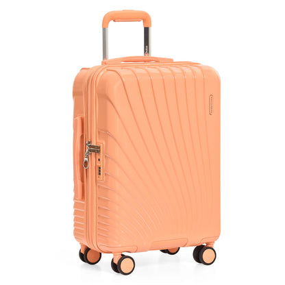 Traveler's Choice Phenom Hardside Spinner Luggage Set, TSA Lock, Tangerine, 3-Piece Set (21/25/29)