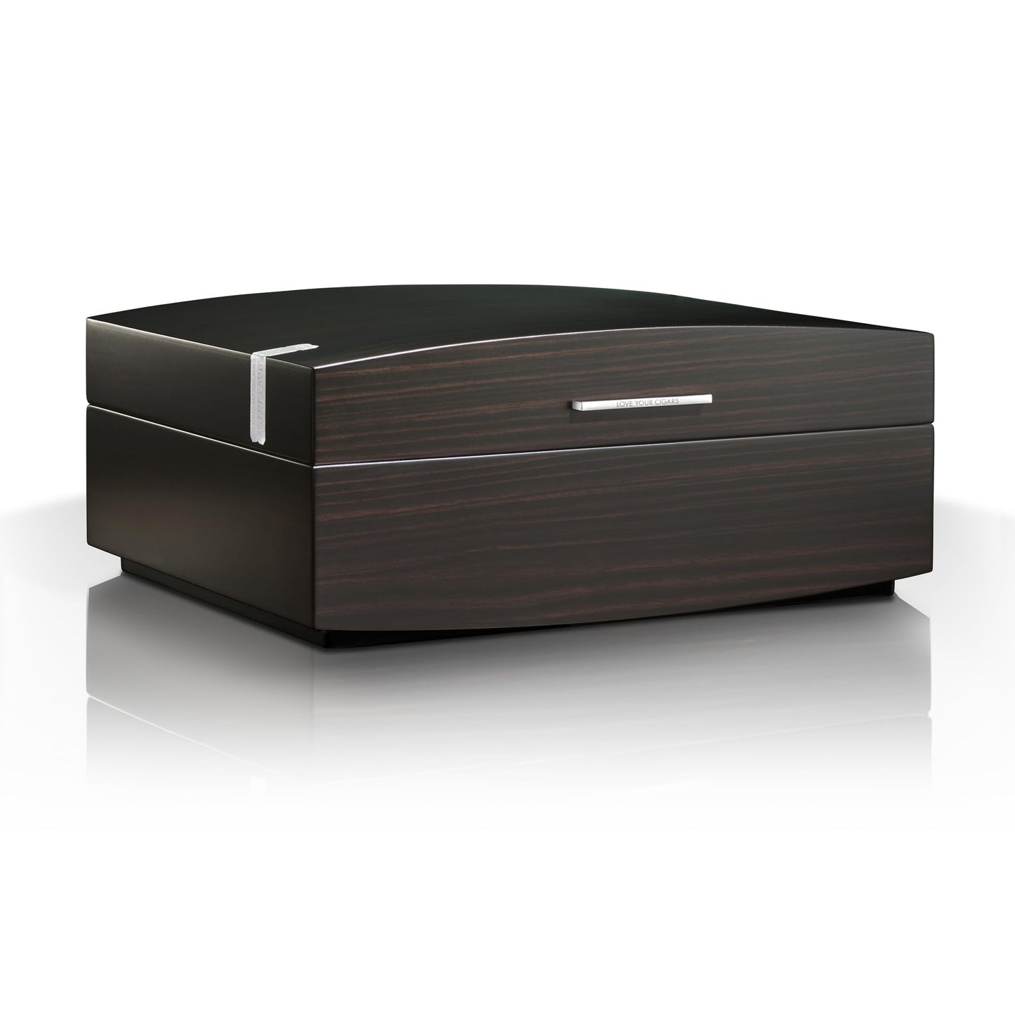 Boveda Bespoke Spanish Cedar Humidor Cigar Box with Macassar Ebony Matte Finish, Custom-Built Holder, Includes 84% Seasoning Packs and 69% Size 320 Humidity Pack, 50 Cigar Capacity