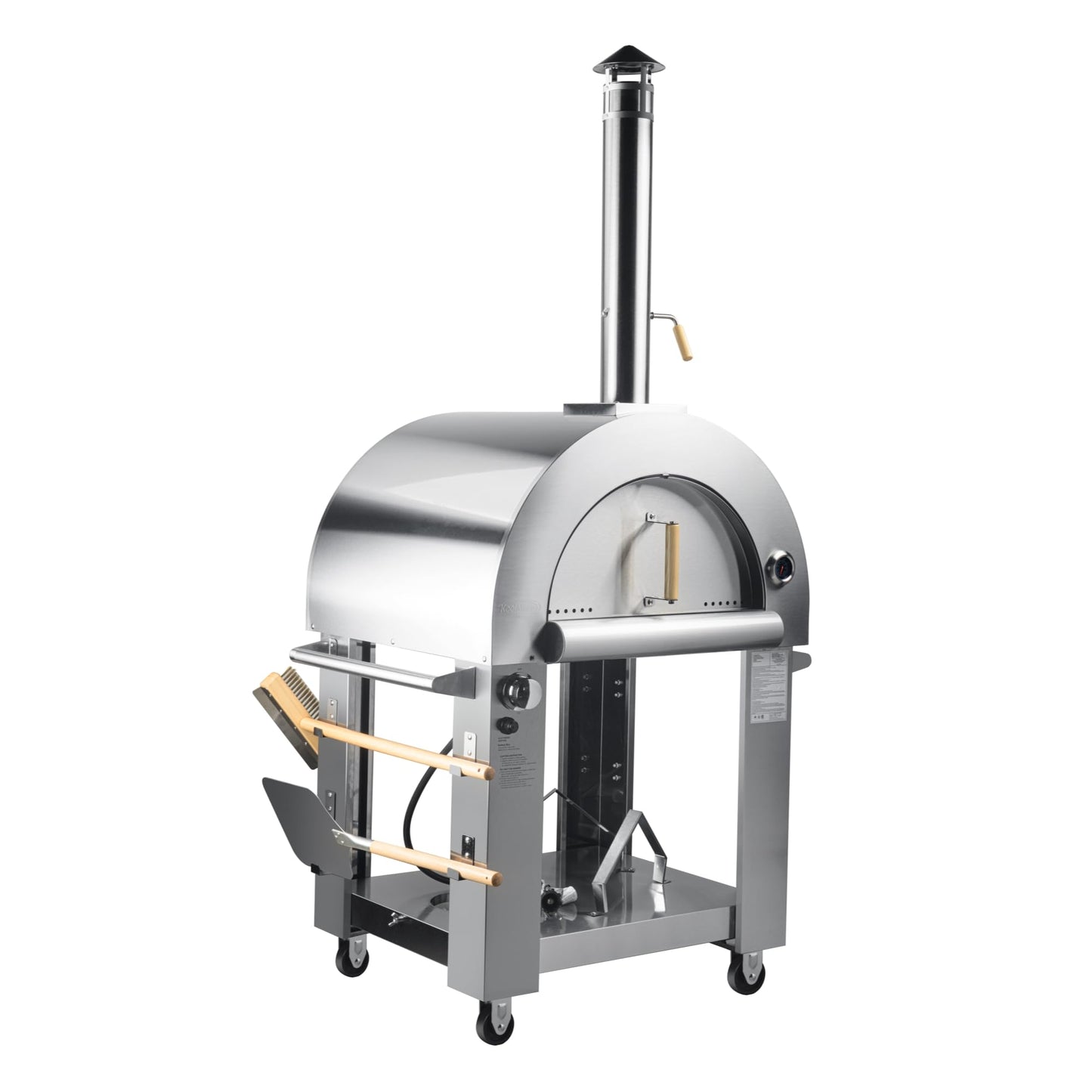 KoolMore 32 in. Outdoor Propane Gas and Wood fired Pizza Oven in Stainless-Steel
