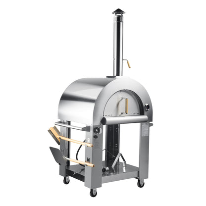 KoolMore 32 in. Outdoor Propane Gas and Wood fired Pizza Oven in Stainless-Steel