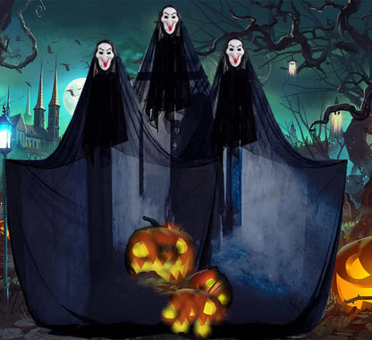 Niurui Halloween Black Creepy Cloth 315 x 79 inch Spooky Halloween Decoration for Haunted Houses Outdoor Party Supplies