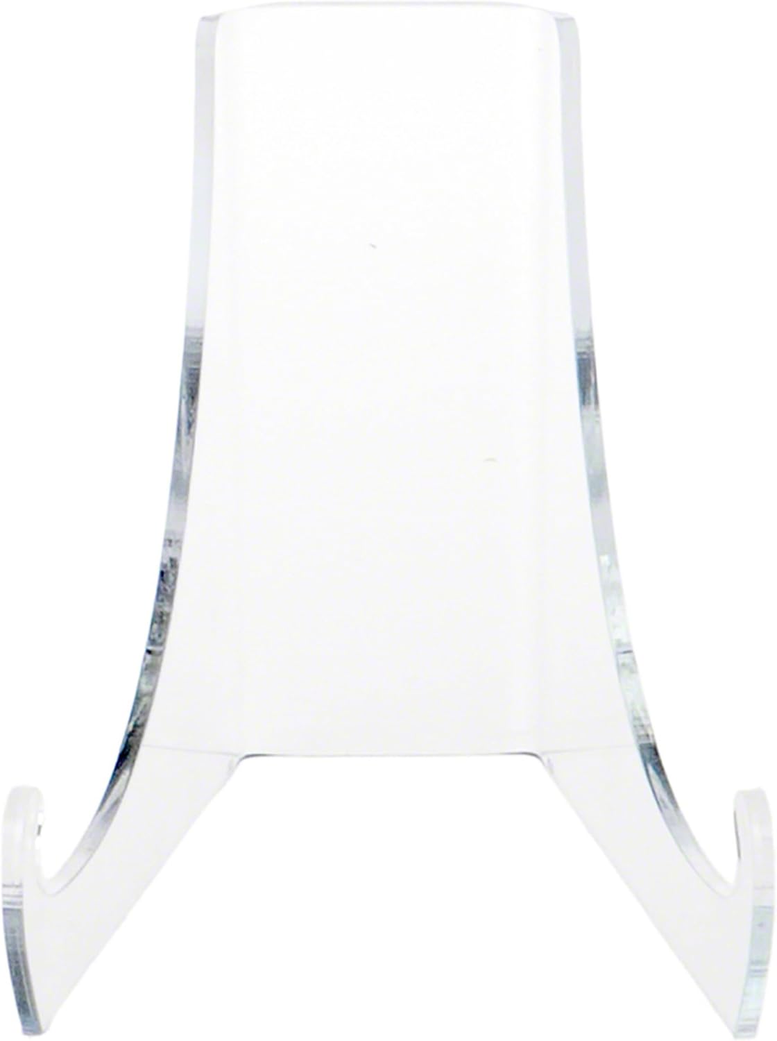 Plymor Clear Acrylic Flat Back Display Easel, Extra Deep Support Ledges, 3" H x 3.125" W x 4" D