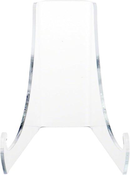 Plymor Clear Acrylic Flat Back Display Easel, Extra Deep Support Ledges, 3" H x 3.125" W x 4" D