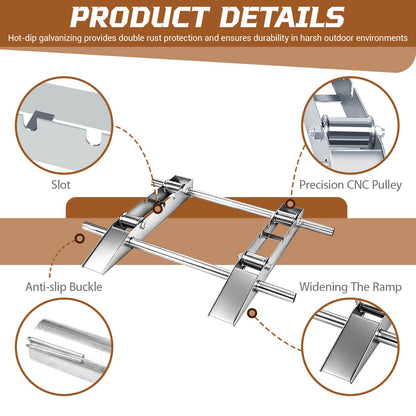 Hot-dip Galvanized Cable Drum Roller, Heavy Duty Reel Dispenser, Industrial Grade Cable Roller Stand Holder, Double Rail Drum Unwinder for Reels up to 39" Width, 2-Ton Capacity Steel Wire Dispenser