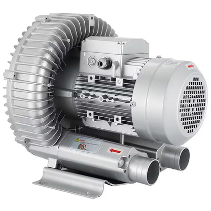 Single Phase (Large Airflow Type) Turbine Blower, 110V 120W Regenerative Blower Industrial Vacuum Pump, Single Phase High-Pressure Vortex Ring Blower