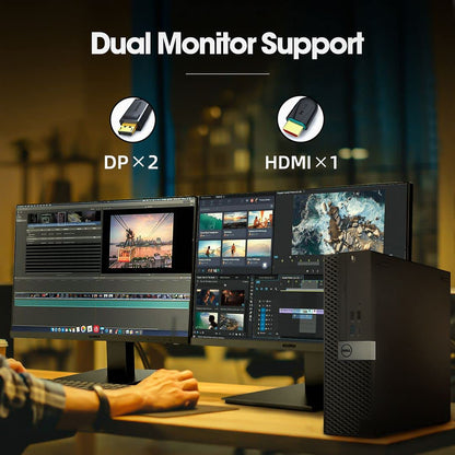 Dell OptiPlex 5050 Desktop Computers with 24" Monitor PC Bundle,Intel i7-6700 3.4GHz,32GB DDR4 Ram New 512GB M.2 NVMe SSD,Intel AX200 Built-in WiFi 6,Bluetooth 5.2,HDMI,Windows 11 Pro (Renewed)
