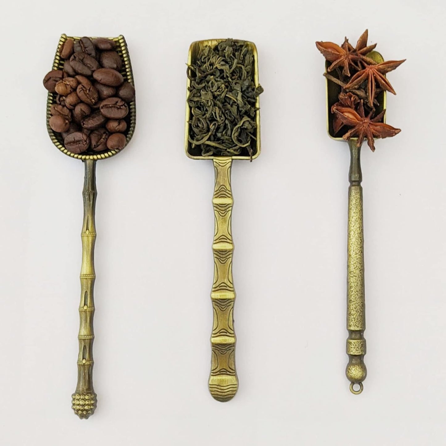 Tea Scoop Vintage Spoons Long Handle Measuring Spoon for Loose Tea, Coffee, Herb, Set of 3