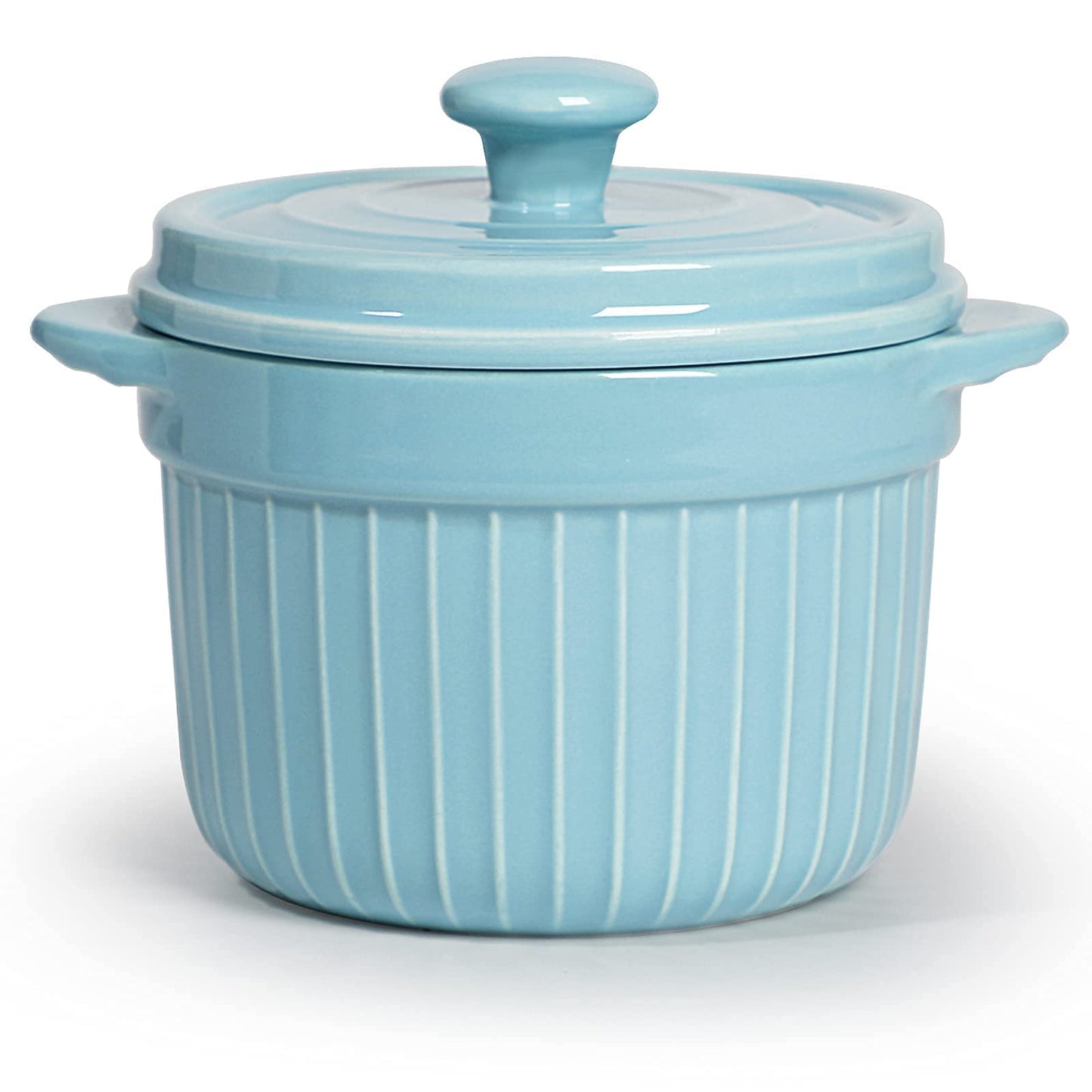 ONTUBE Ceramic Bacon Grease Container Keeper with Strainer, Frying Oil Storage Can 17oz, Turquoise