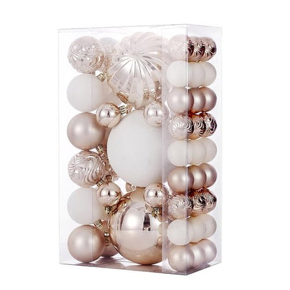 Christmas Ball Ornaments for Xmas Decorations,50 pcs Christmas Extra Large Tree Shatterproof Ornaments-Champagne (Combo of 5 Style in 3 Sizes)