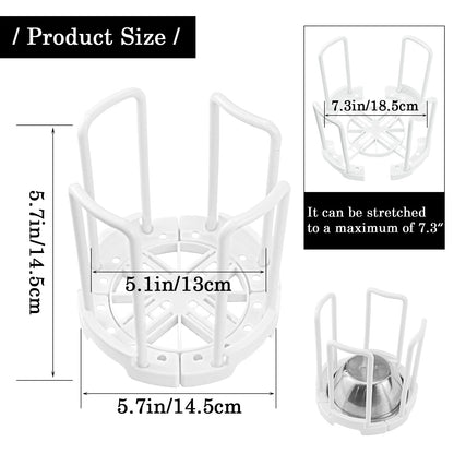 ZJIVQO Bowl Rack, Adjustable Plate Holders, Dish Holder, Plate Dish Rack with Handle for Kitchen Bowl Organizer