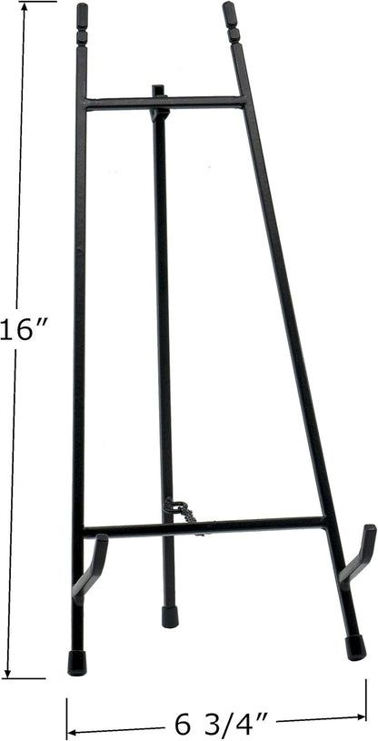 Red Co. 15” Tall Modern Metal Tripod Plate Stand and Art Holder Easel, Black