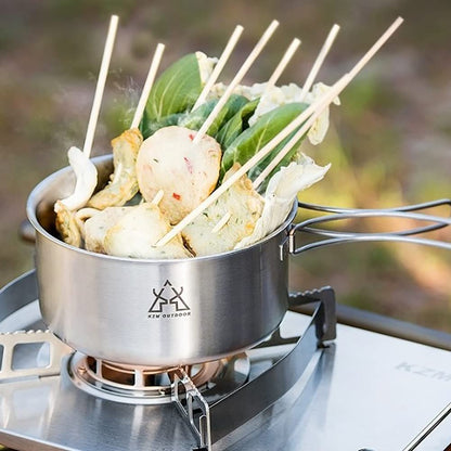 It likes KZ Premium camping outdoor Stainless Steel Clad Cook Set 6P