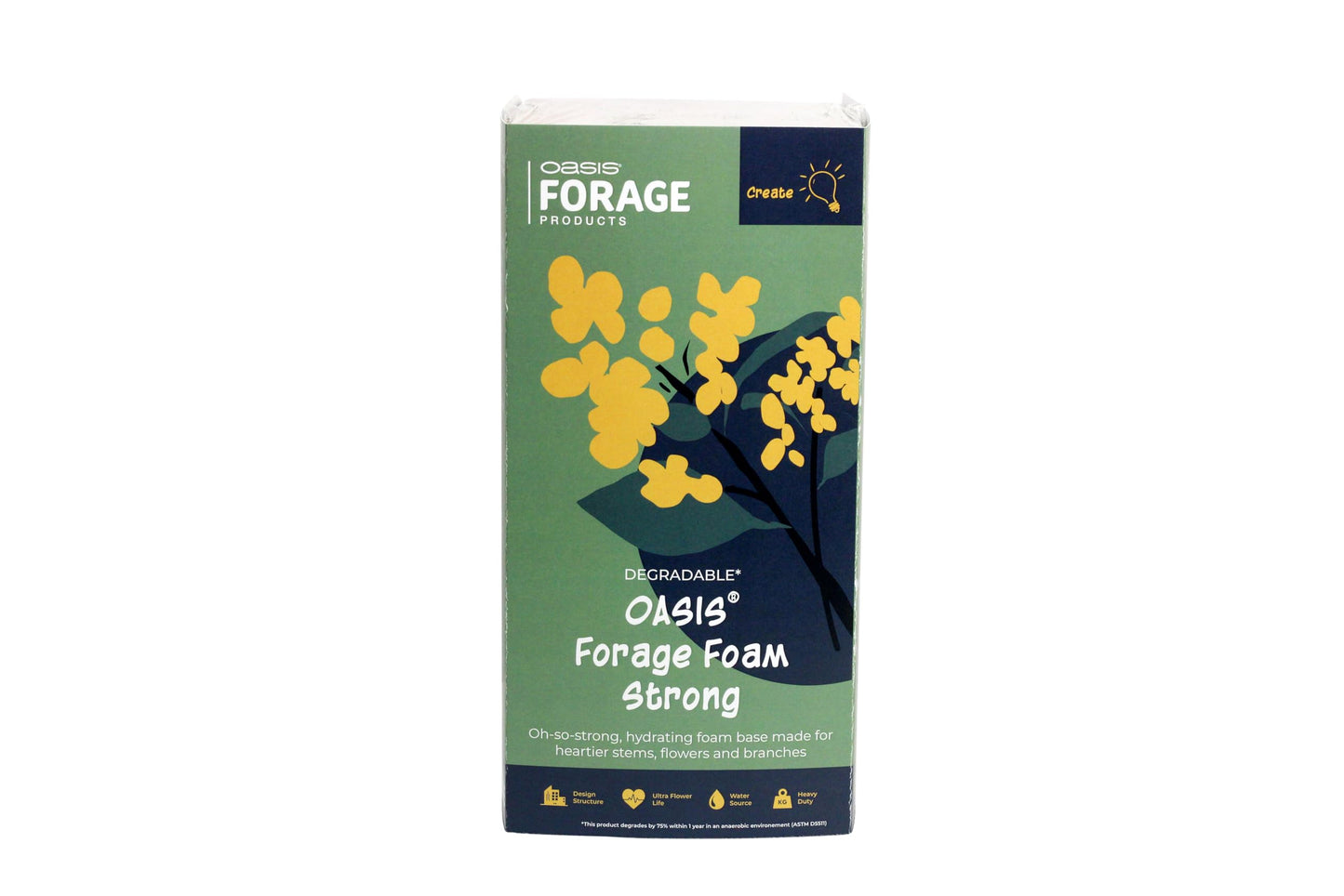 Oasis Forage Floral Foam Strong | Securely Holds Branches and Big Stems | Degradable | Superior Hydration for Foraged Botanicals | Dark Brown | Pack of 2 Bricks