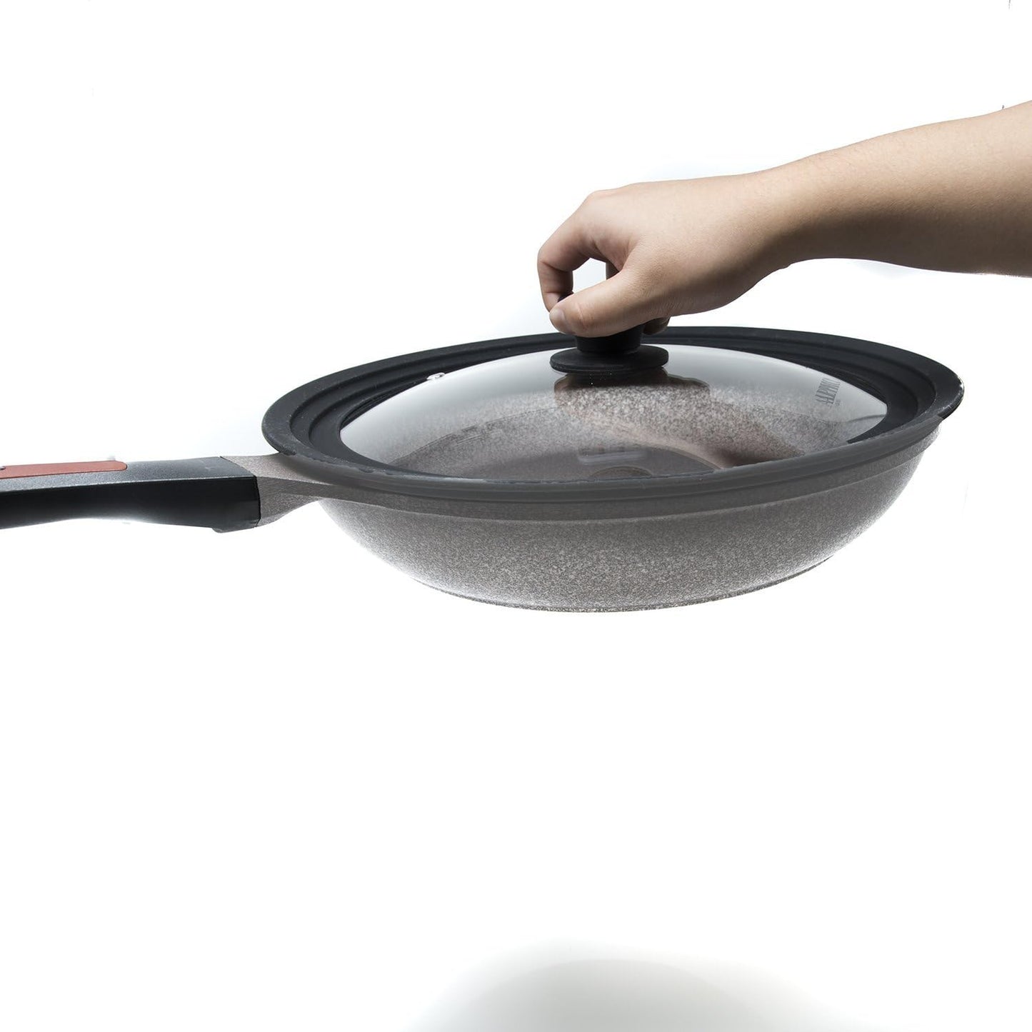 Alpha Living Universal Silicone Cookware Pots and Pans - Vented Tempered Glass-Graduated Lid, Fits 9.5", 10", 11"