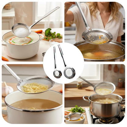 Fine Mesh Stainless Steel Colander，2025 Stainless Steel Filter,Durable Multi-Functional Kitchen Cooking Net Strainer (2-Piece Set),Strainers Fine Mesh，Profesional Stainless Strainer.
