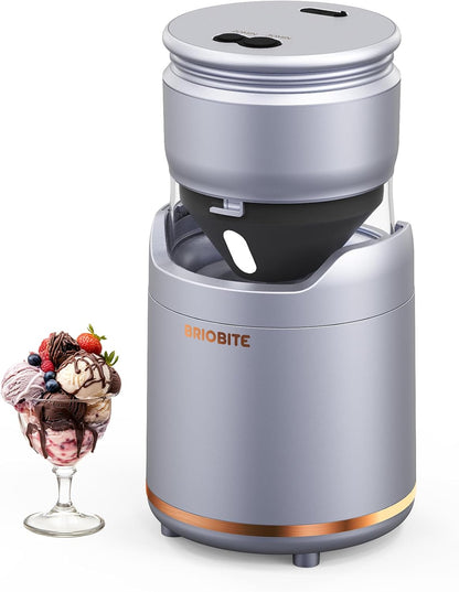 1-2 Sorbet,Gelato,Frozen BRIOBITE Ice Cream Maker,Rechargeable Soft Ice Cream Machine with Low Noise,Compact