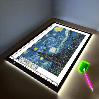 HUAYEYC B4 LED Copy Board Light Tracing Box, 3 Levels Adjustable Brightness Light Pad, for Tattoo Drawing, Streaming, Sketching, Animation, Stenciling, Vinyl Weeding, with 4Pcs Clip and Stand