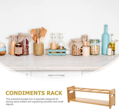 Wooden Spice Rack Organizer for Kitchen Countertop, Cabinet for Spice Bottles, Jars, Seasonings, Baking Supplies