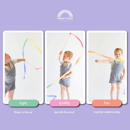Sarah's Silks Pink Rainbow Streamer | Ribbon Dancer Toy
