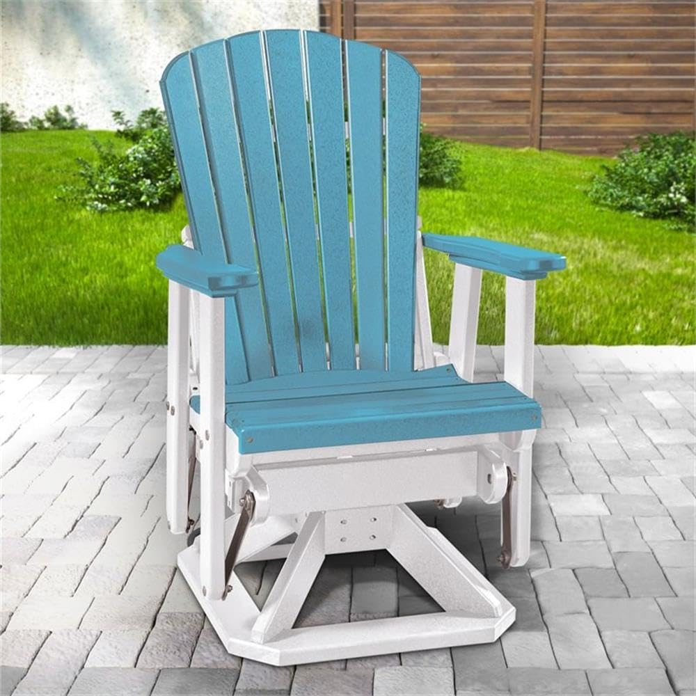 American Furniture Classics 510ARW Swivel Glider, Aruba Blue and White
