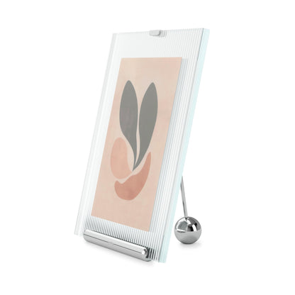 Umbra Flute 5x7 Floating Picture Frame – Modern Glass Photo Frame with Ribbed Backing and Integrated Easel, Tabletop Display for Photos or Artwork – Chrome