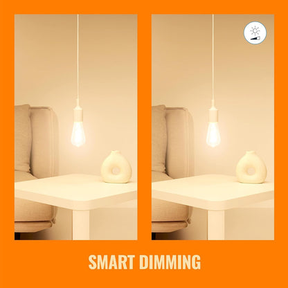 WiZ Clear 60W ST19 Tunable White Filament LED Smart Bulb - Pack of 6 - E26- Indoor - Connects to Your Existing Wi-Fi - Control with Voice or App + Activate with Motion - Matter Compatible
