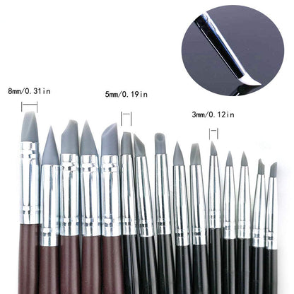 Hamineler 20Pcs Silicone Clay Sculpting Tool Clay Shaping Modeling Wipe Out Tools, Modeling Dotting Tool Pottery Sculpture Carving Tools