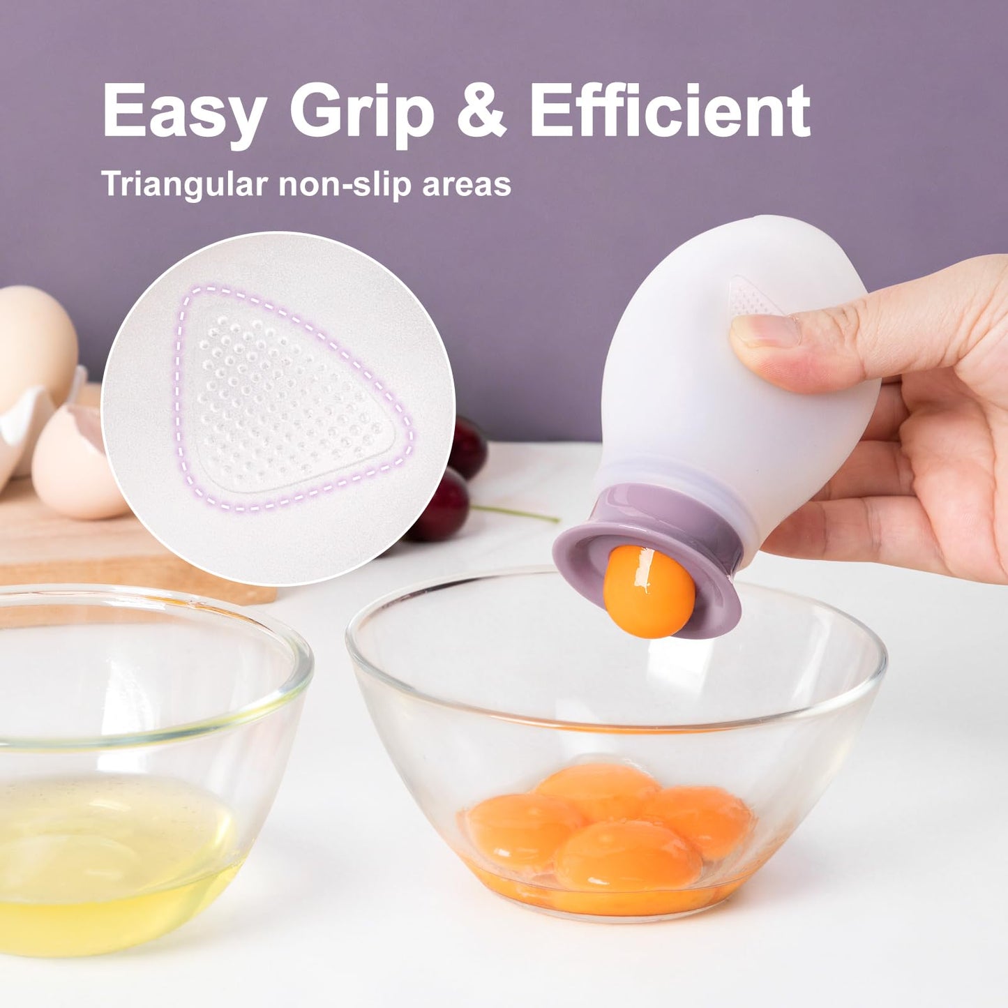 2026 New Egg Separator - Silicone Yolk and White Separator for Raw Eggs, Swallow Release, Cute Egg Yolk Separator for Baking Kitchen Tool, Dishwasher Safe