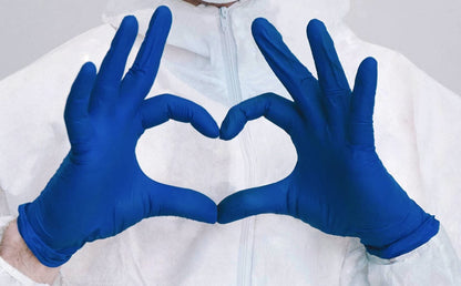 Inspire Nitrile Gloves Medical Examination | The Original Quality Stretch Cobalt Blue | 4.5 Grade Disposable Gloves Latex Free Doctors, EMT, Food Service, Cleaning, Household, Hospitals and More