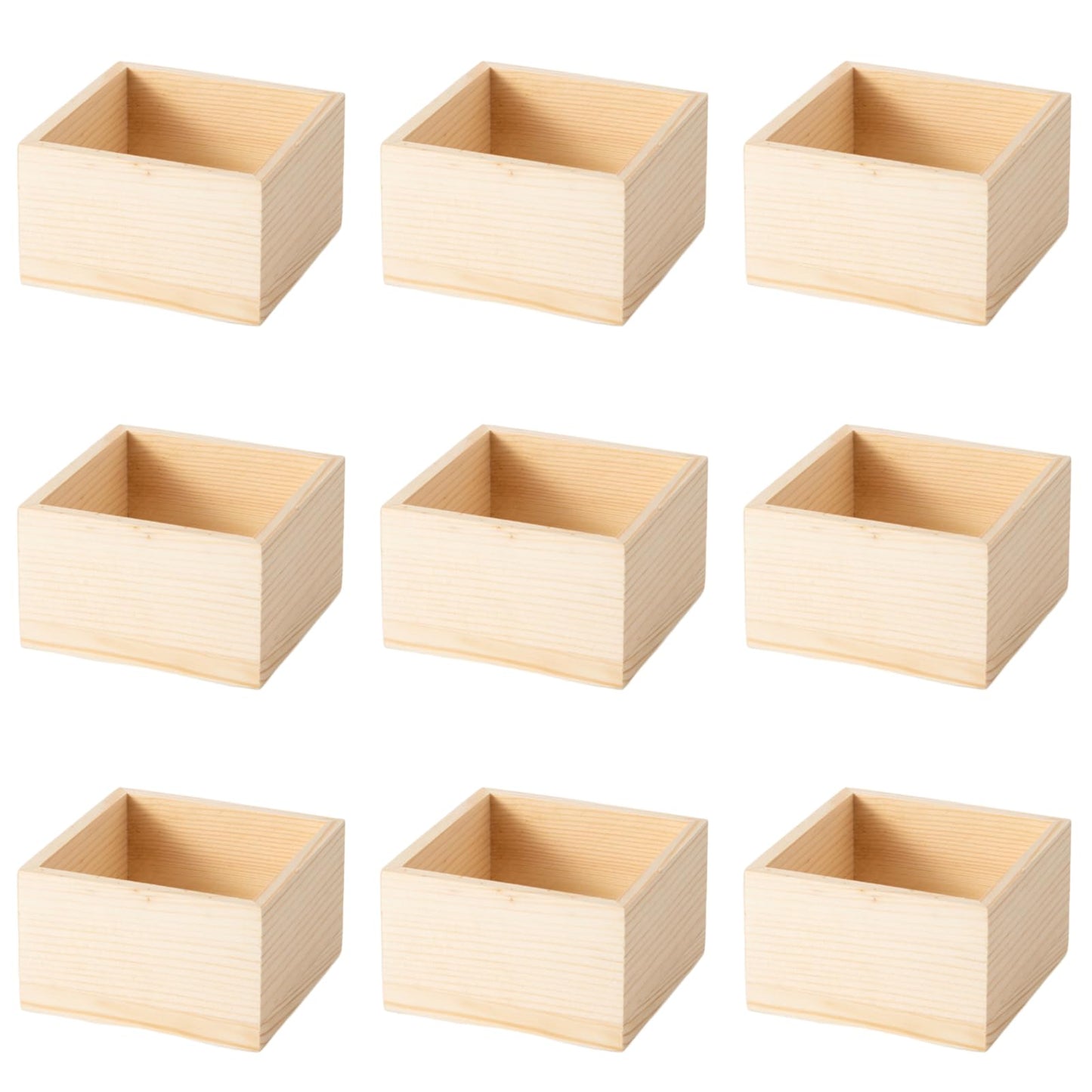 Xhqsulsclac 6 Pack 4.5X4.5X2.5 IN Unfinished Wood Box Storage - Small Wooden Boxs for Crafts, Home Decor, and Wooden Centerpieces for Tables (6)