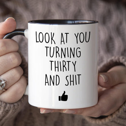 YouNique Designs Funny Turning 30, 30th Birthday Coffee Mug for Him, 11 Ounces, Cup for 30 Year Old Men