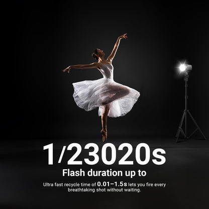 NEEWER 120Ws 2.4G TTL Outdoor Strobe Flash, Compatible with Godox, 1/8000s HSS Portable Studio Monolight with Modeling Light /3000mAh Battery/420 Flashes/1.5s Recycle for Photography Photoshoots, Q120