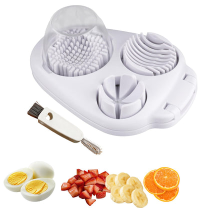 Velicber 3 in 1 Egg Slicer For Hard Boiled Eggs, 3 Slice Modes Egg Slicer with Stainless Steel Wire Egg Cutter Heavy Duty for Hard Boiled Eggs, Strawberry, Grape, Kitchen Dicer Tool
