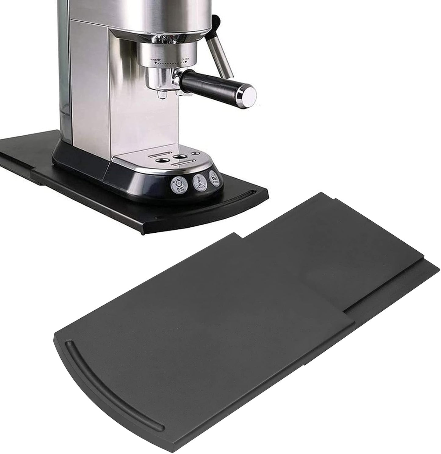 Coffee Maker Roller Tray - Kitchen Appliance Rolling Counter, Large Black Kueirg Storage Organization, Sliding Holder