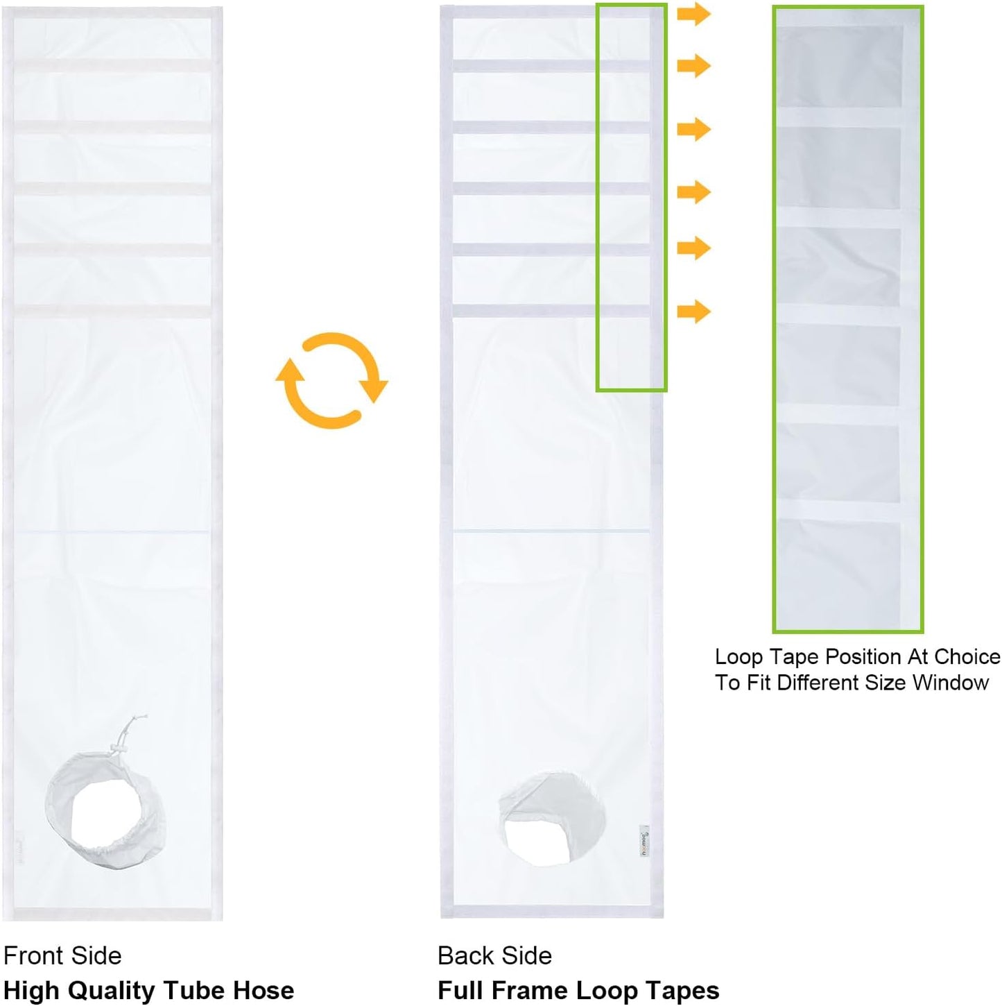 Adjustable Sliding Window Seal with Tube for Portable Air Conditioner, New 35 * 152cm-US