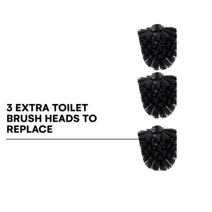 smartpeas Set 32x20x70cm 1+2 WC with roll Holder - Black Toilet Paper Holder - Stainless Steel Glass Base Dim.: Easy