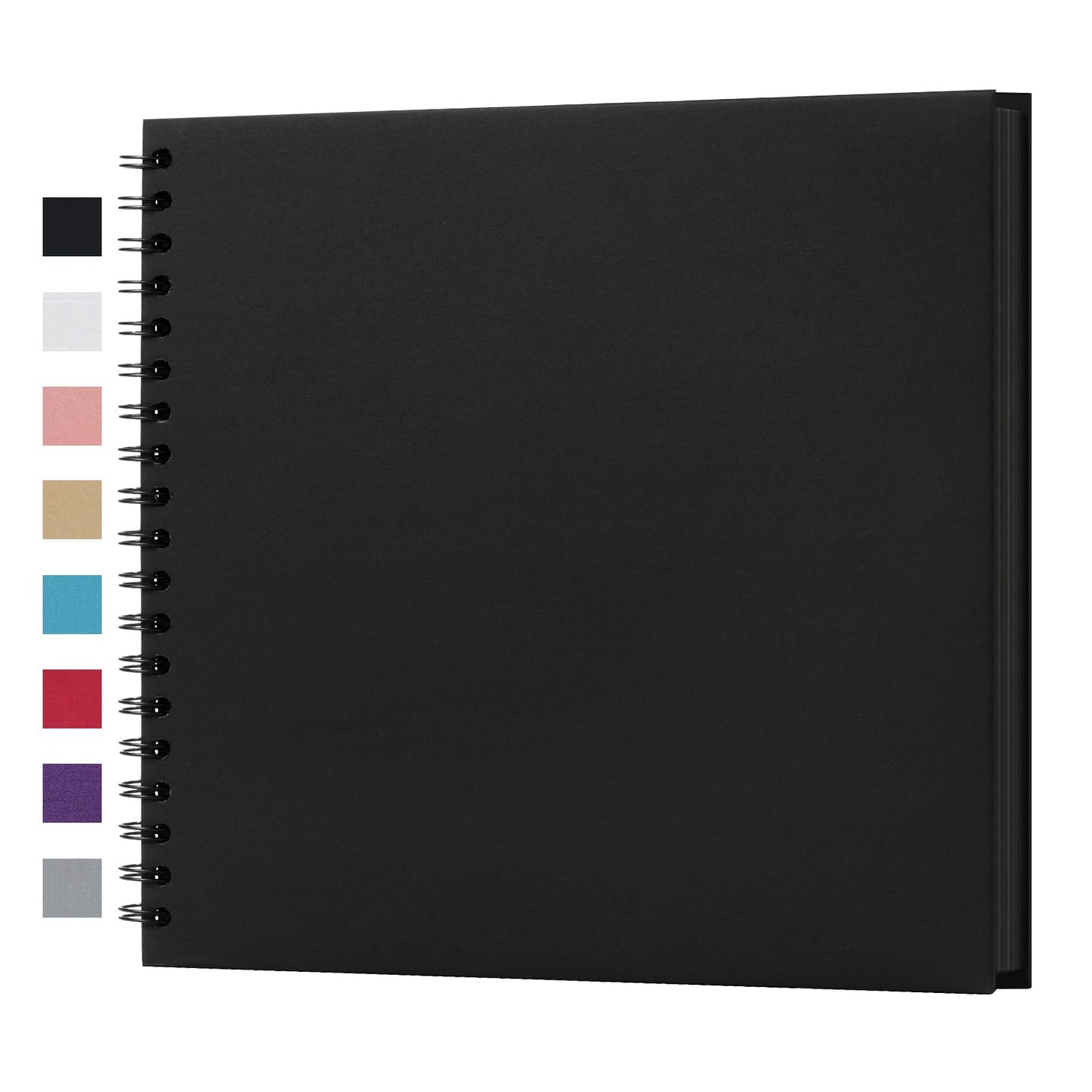 potricher 10 x 10 Inch DIY Scrapbook Album 40 Pages Hardcover Kraft Paper Scrap Book Photo Albums Memory Book for Wedding and Anniversary Family (Black, 10 Inch)