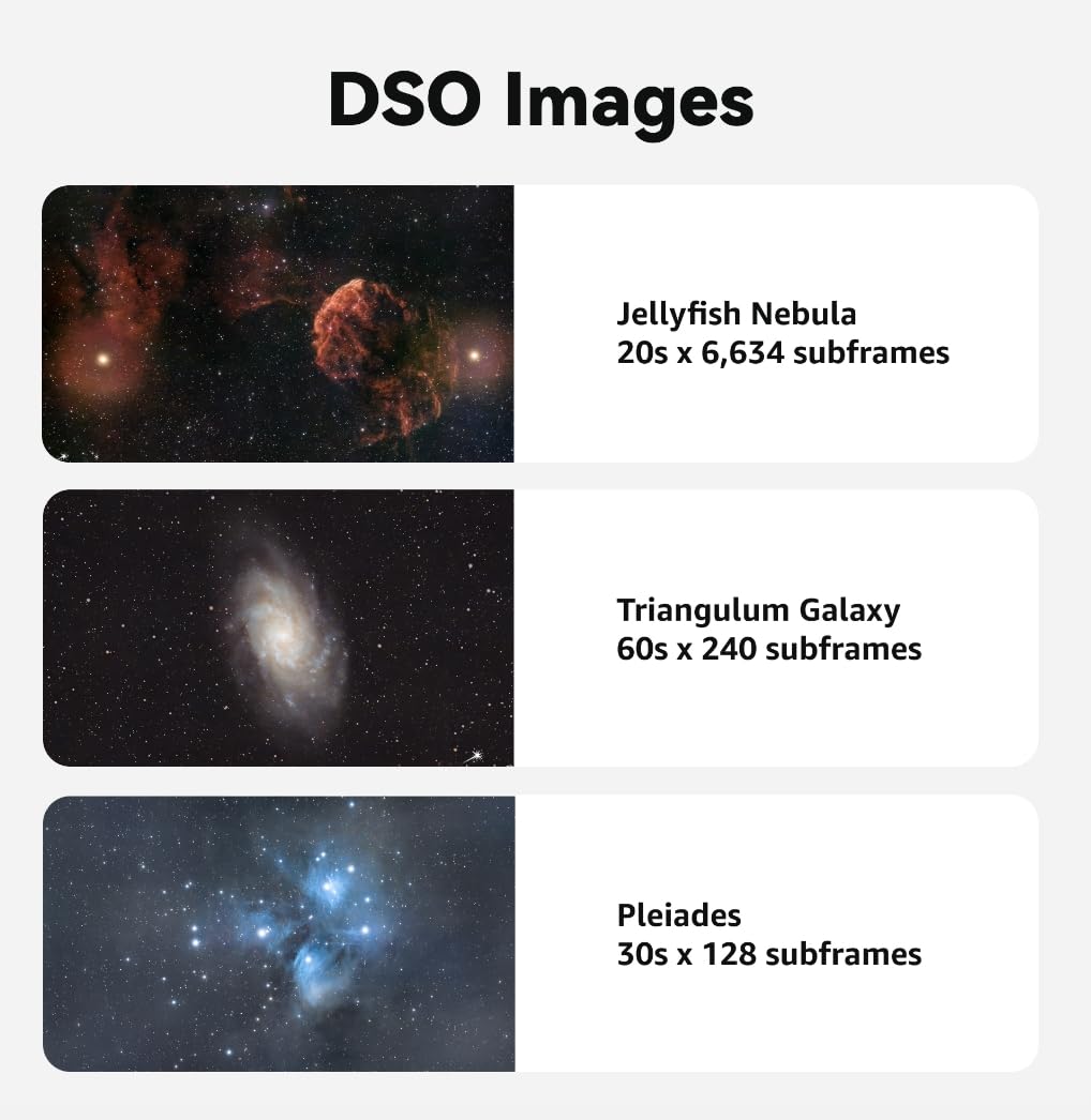 DWARFLAB Dwarf 3 Smart Telescope - Portable Astrophotography Camera, Capture Astronomy/Wildlife/Panorama, AZ/EQ Mode, Built-in Processing, 4K Auto-Tracking, Ultra-Light 3lb, Ideal for All Ages