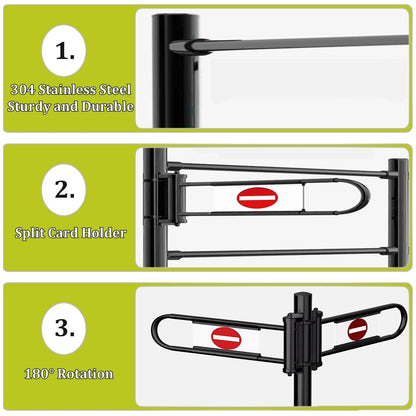 JIIPOREGJ Metal Swing Safety Gate for Supermarketsspring-Loaded One-Way Entrance Door Cashier Counter Access Automatic Closing Pedestrian Gate.Black-300X100Cmx6.3Cm