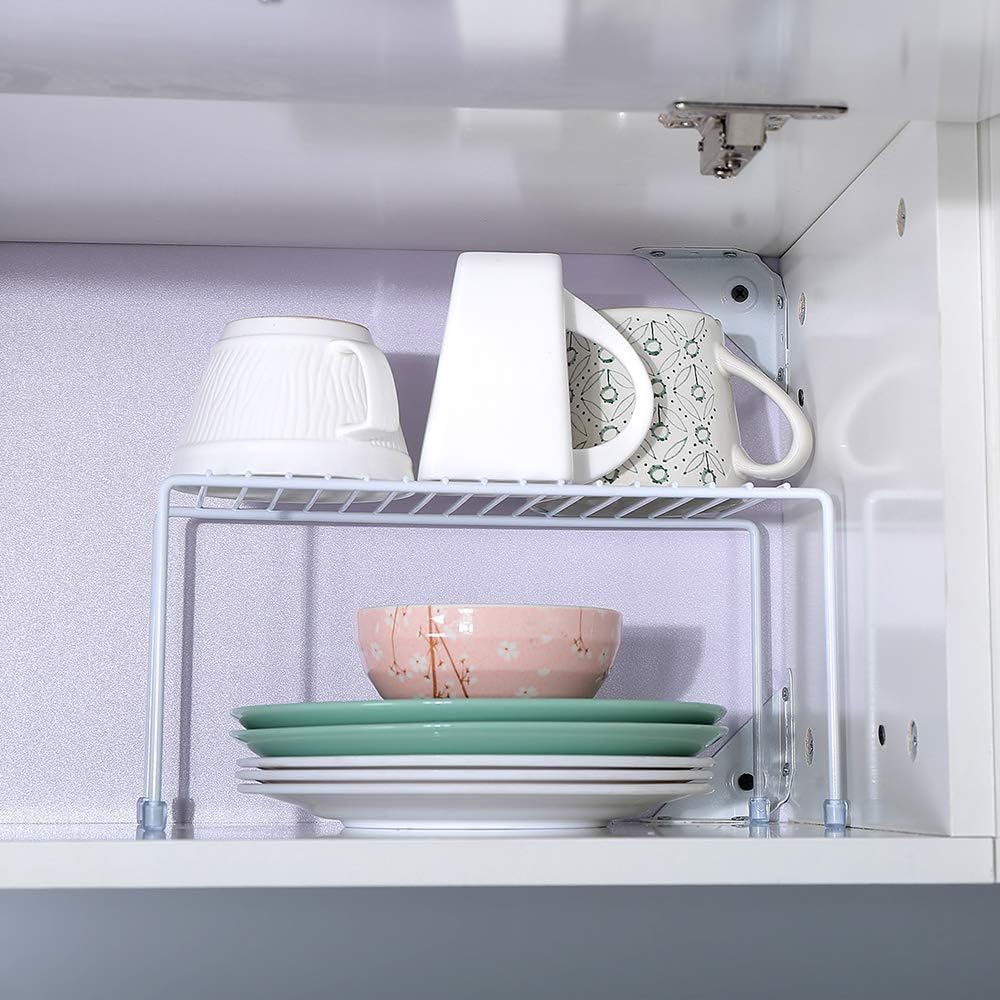 yaenoei White,Set 2 Kitchen Shelves, Cabinet Organization Mini Storage Shelf
