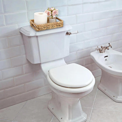 Sumnacon 9.8 Inch Bathroom Tray for Counter, Wicker Toilet Tank Organizer, Decorative Tray for Bathroom, Kitchen,