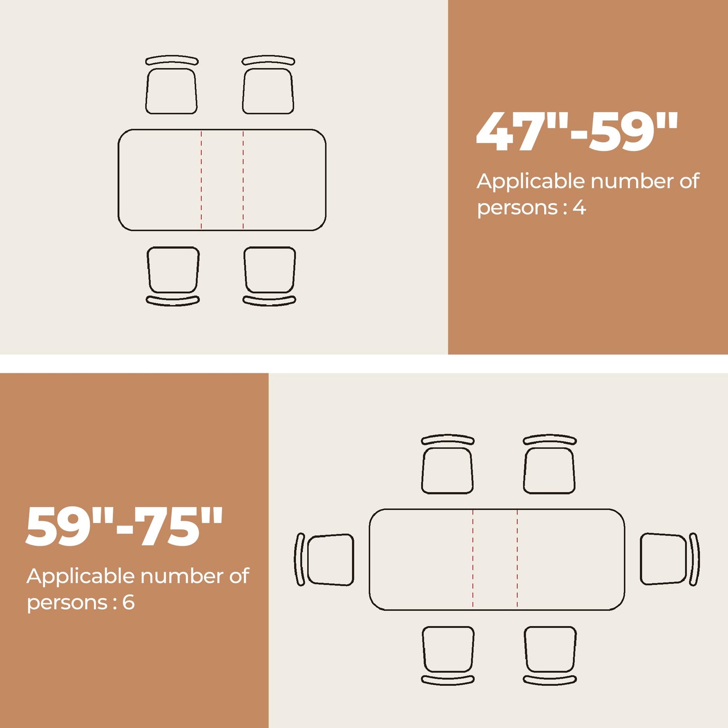 CHITA 59"-75" Extendable Dining Room Table for 4-6, Modern Wood Dining Table for Small Spaces, Kitchen, Space Saving Hidden Leaves, Solid Rubberwood Frame, Oak Veneer