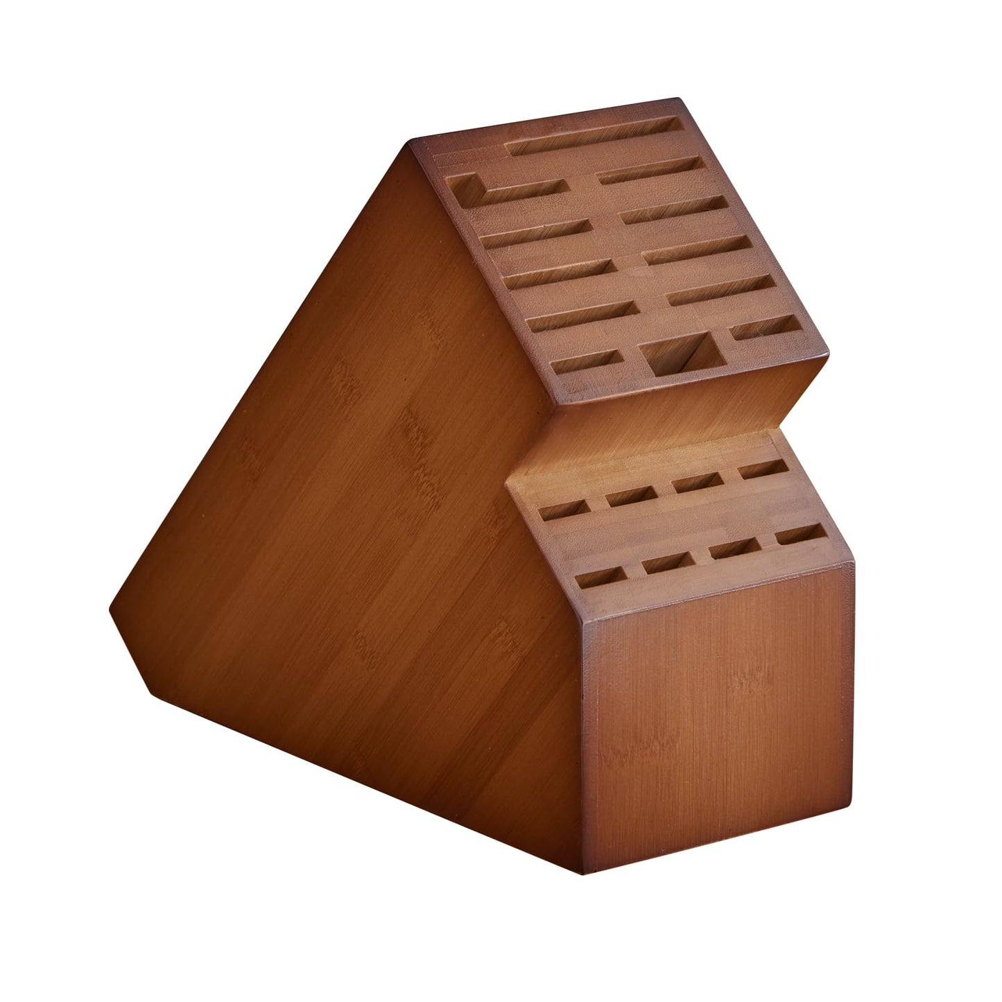 Kitsanery Knife Block Countertop Butcher's Knife Rack and Organizer 20 Slot Knife Holder Large Bamboo Knives Rack (Knife Not Included), Universal Knife Rack Strap