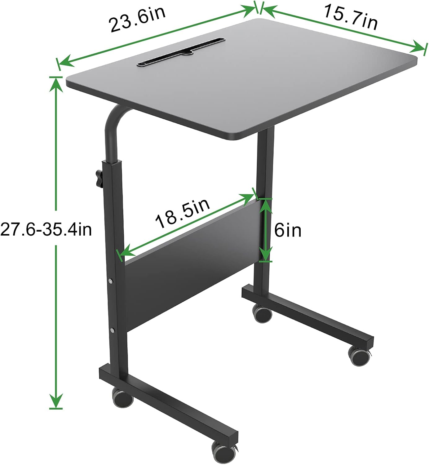 SogesHome 23.6'' Portable Computer Desk, Adjustable Standing Desk with Tablet Slot, Black